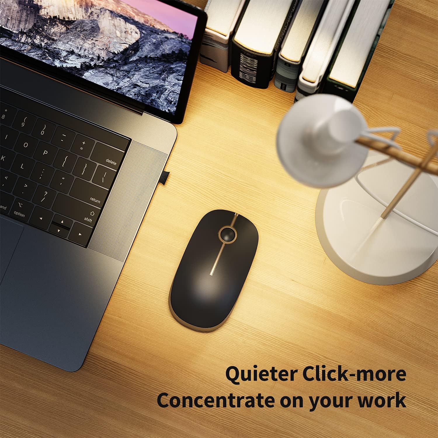 VssoPlor Wireless Mouse, 2.4G Slim Computer Laptop Mouse, Black and Gold - Image 7