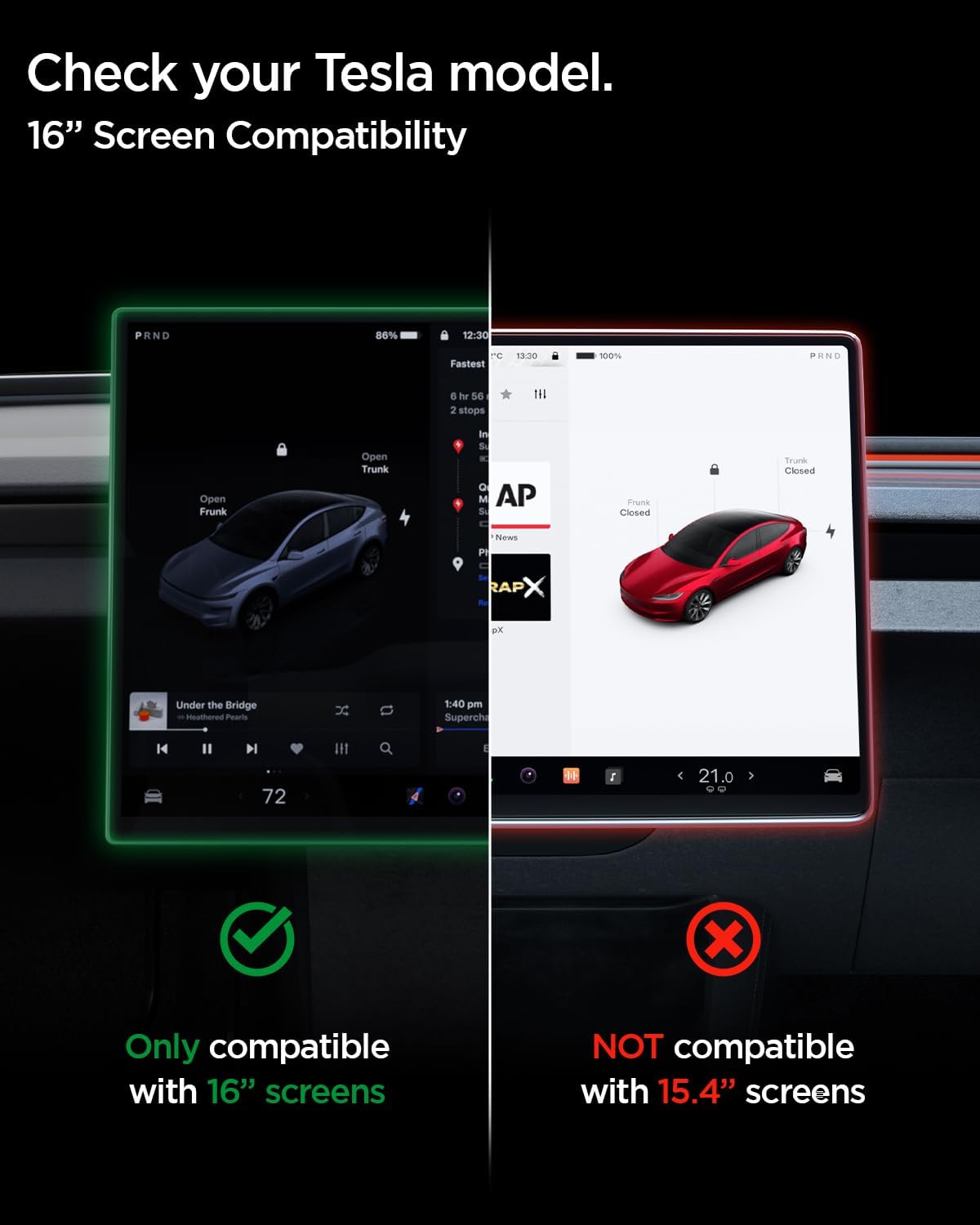 Spigen GlasTR EZ FIT Screen Protector Matte Finish for Model Y (2026) - Image 3