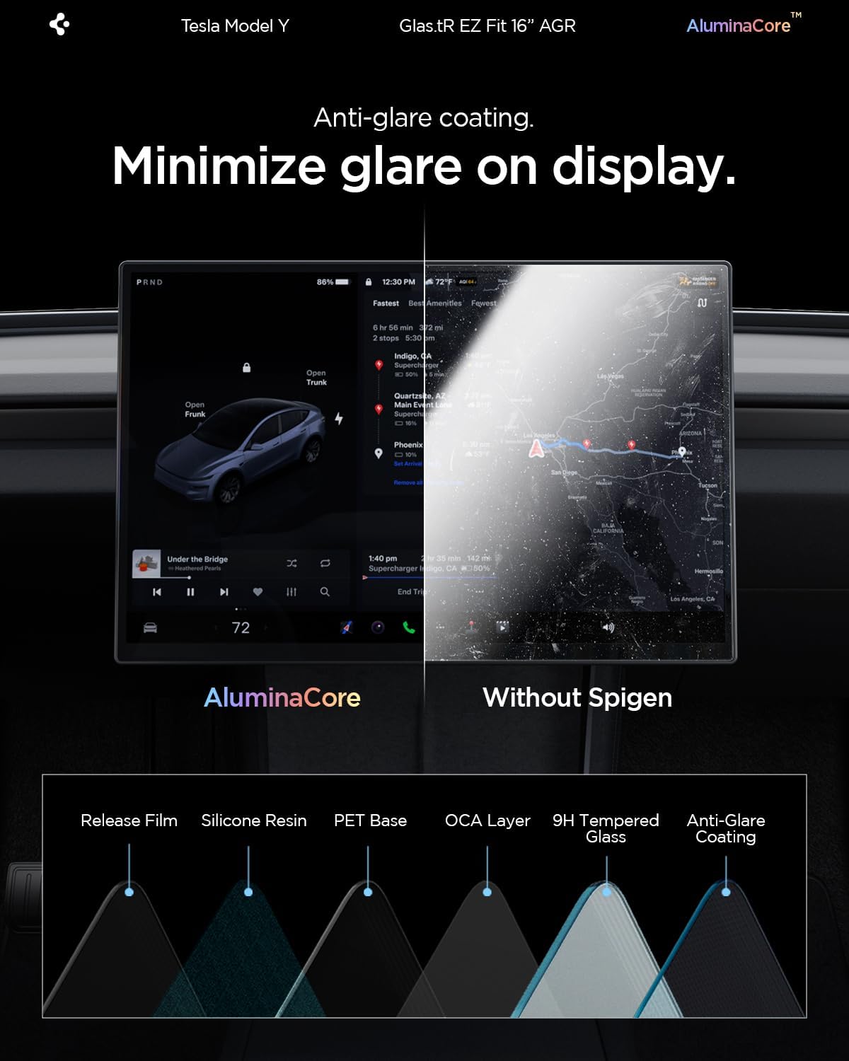 Spigen GlasTR EZ FIT Screen Protector Matte Finish for Model Y (2026) - Image 5