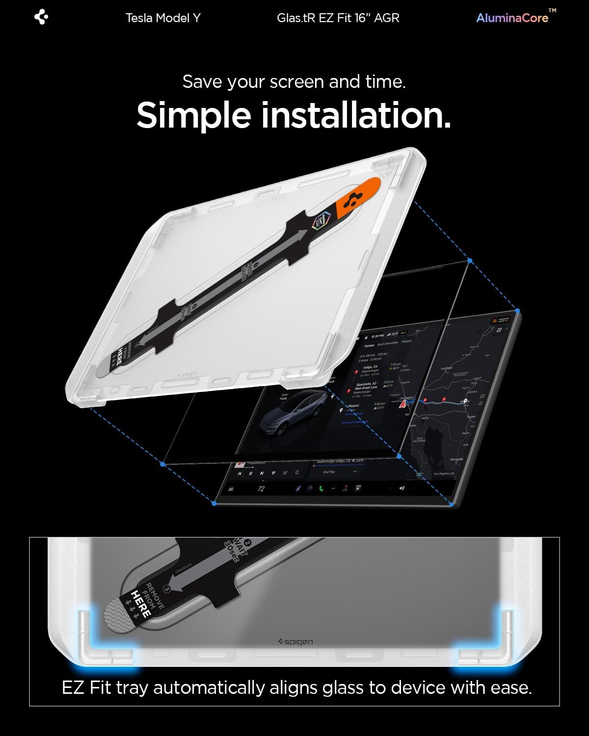 Spigen GlasTR EZ FIT Screen Protector Matte Finish for Model Y (2026) - Image 6