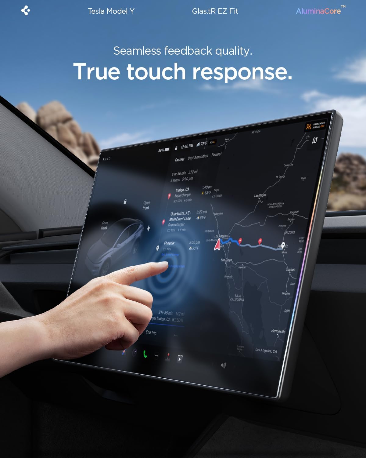Spigen GlasTR EZ FIT Screen Protector Matte Finish for Model Y (2026) - Image 8