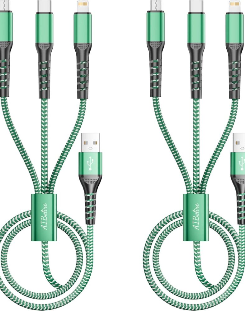 Multi USB Charging Cable 2Pack 4FT 3 in 1 Universal Charger Cord