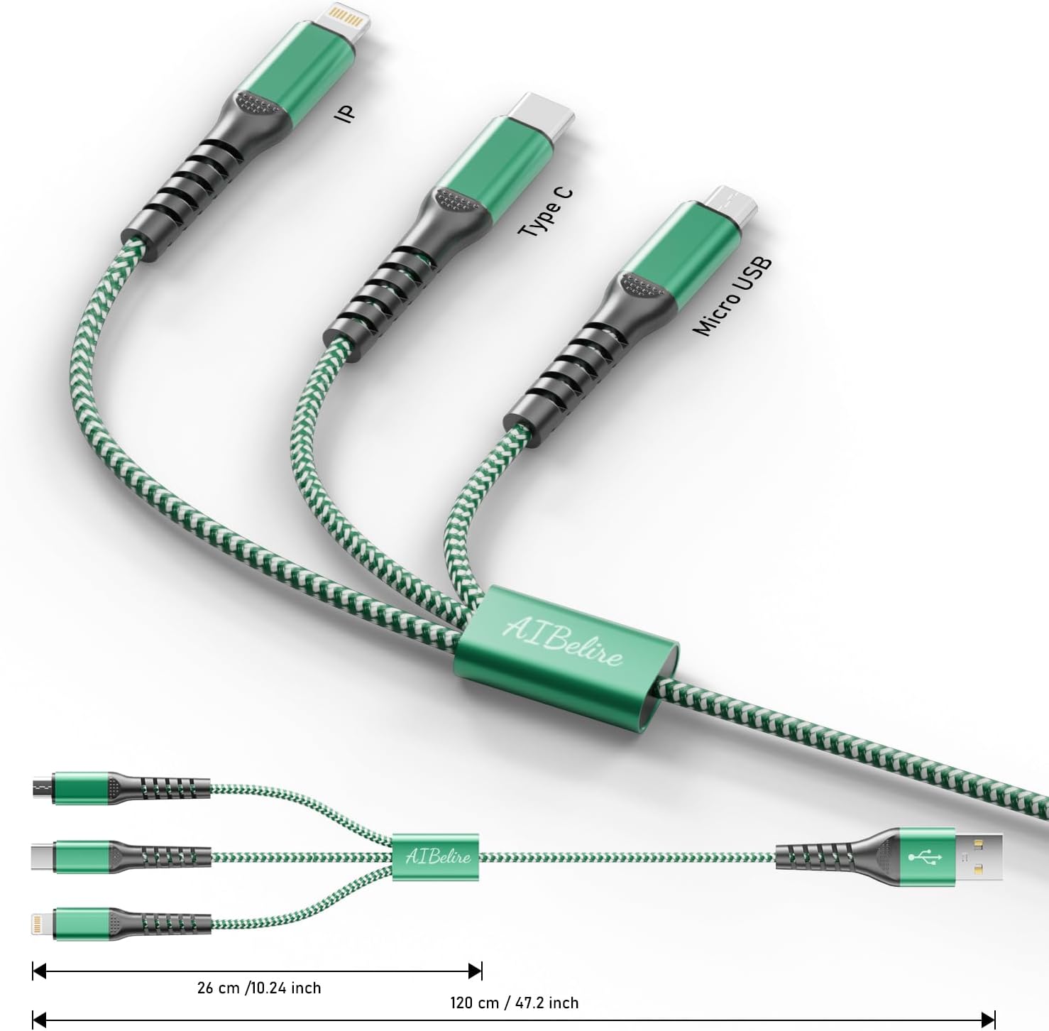 Multi USB Charging Cable 2Pack 4FT 3 in 1 Universal Charger Cord - Image 3