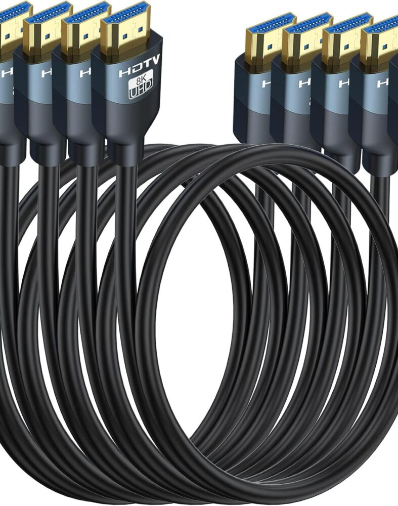 8K HDMI 2.1 Cable 6FT 5-Pack, Ultra High Speed 48Gbps